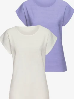 T-shirt structure rayée tendance