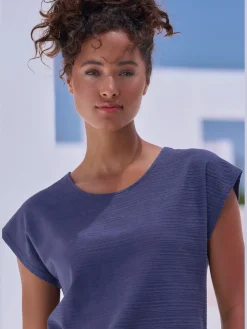 T-shirt structure rayée tendance