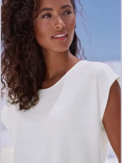 T-shirt structure rayée tendance