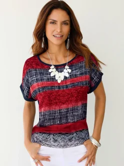 T-shirt tendance à multiples motifs
