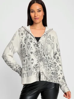 Veste à capuche en tricot imprimé mode