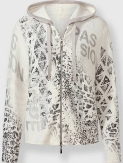 Veste à capuche en tricot imprimé mode