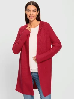 Veste à capuche en tricot motif tricoté avantageux