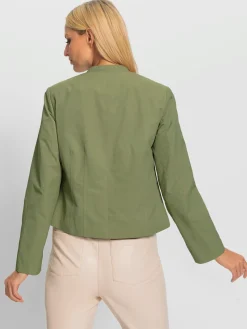Veste blazer patte de boutonnage invisible