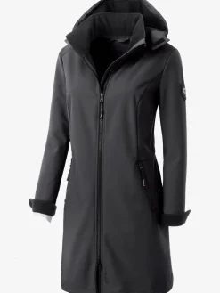 Veste coupe vent longue qualité softshell col montant avec capuche