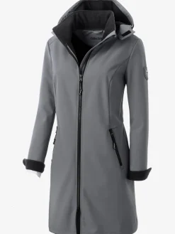 Veste coupe vent longue qualité softshell col montant avec capuche