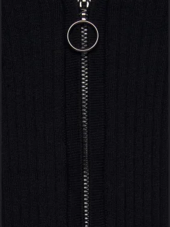 Veste courte en tricot à structure côtelée