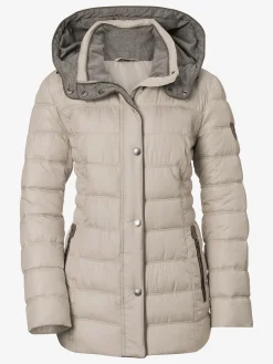 Veste décontractée col montant capuche doublure contrastée