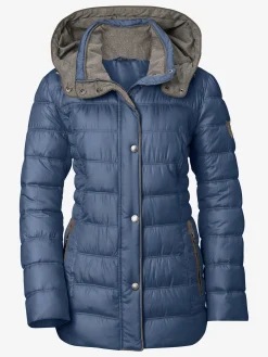 Veste décontractée col montant capuche doublure contrastée