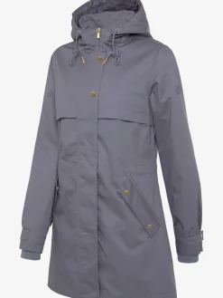 Veste d'extérieur veste légère à capuche réglable et détails dorés