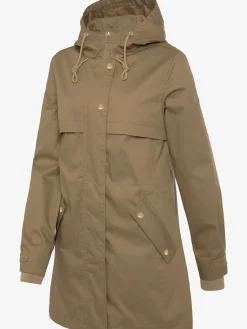 Veste d'extérieur veste légère à capuche réglable et détails dorés