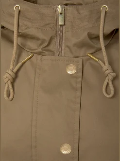 Veste d'extérieur veste légère à capuche réglable et détails dorés