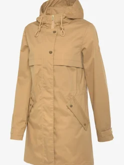 Veste d'extérieur veste légère à capuche réglable et détails dorés