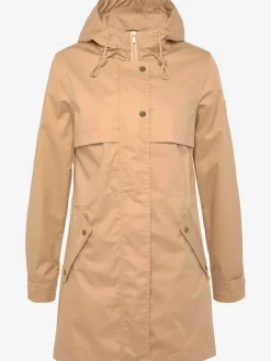 Veste d'extérieur veste légère à capuche réglable et détails dorés
