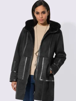 Veste d'hiver imitation fourrure moelleuse