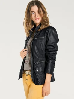 Veste en cuir cuir d'agneau souple