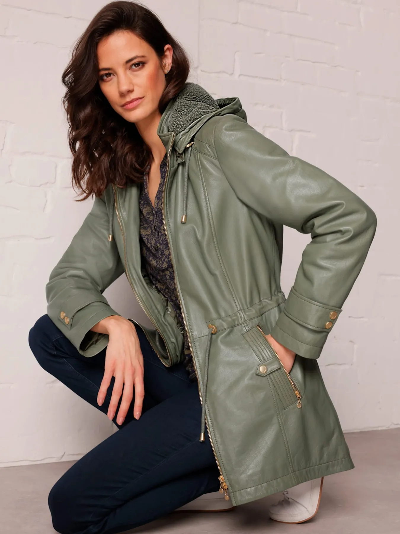 Veste en cuir pur cuir d'agneau nappa