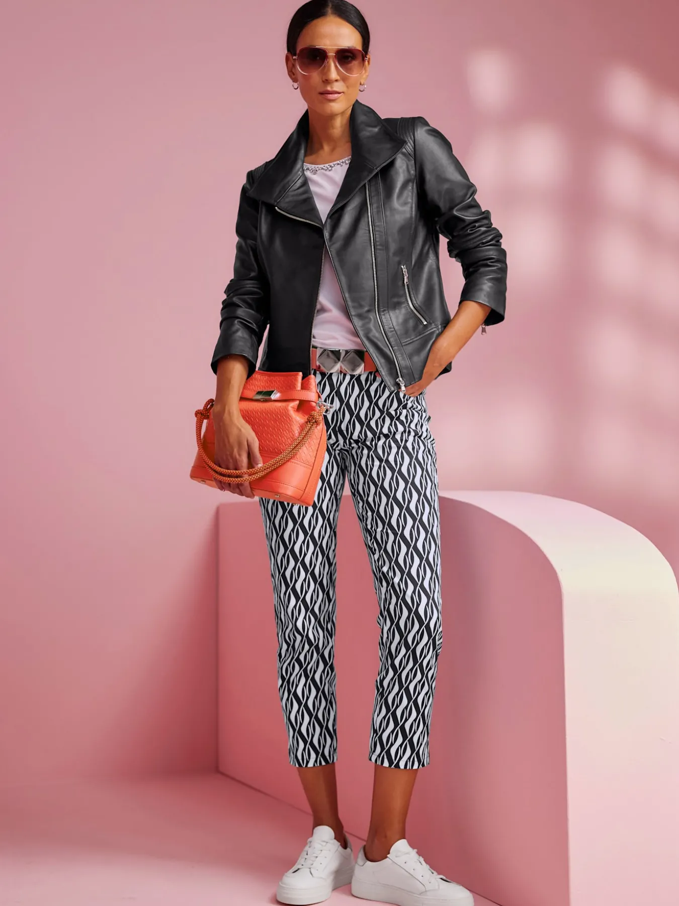 Veste en cuir style motard tendance