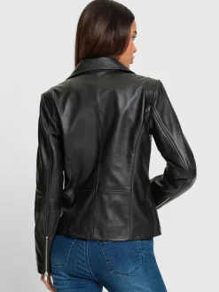 Veste en cuir style motard tendance