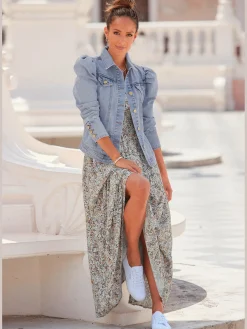 Veste en jean avant boutonné