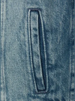 Veste en jean boutons couleur or rose