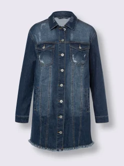 Veste en jean effet « destroy » tendance