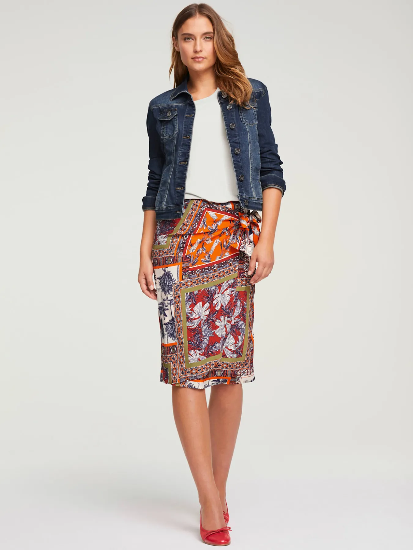 Veste en jean effet délavé et usé