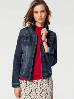 Veste en jean effet délavé et usé