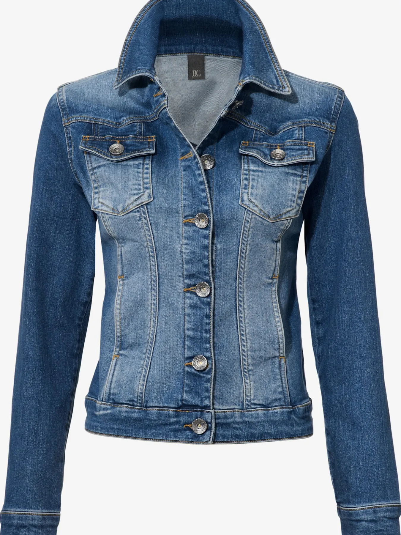 Veste en jean effet délavé et usé