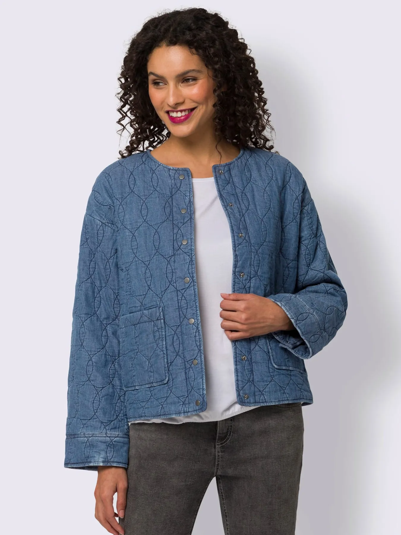 Veste en jean piquage tendance