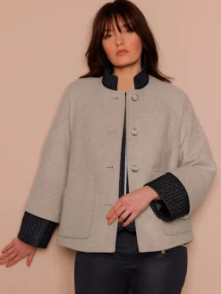 Veste en laine empiècement gilet