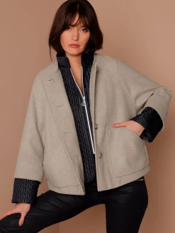 Veste en laine empiècement gilet