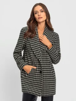 Veste en laine motif pied-de-poule