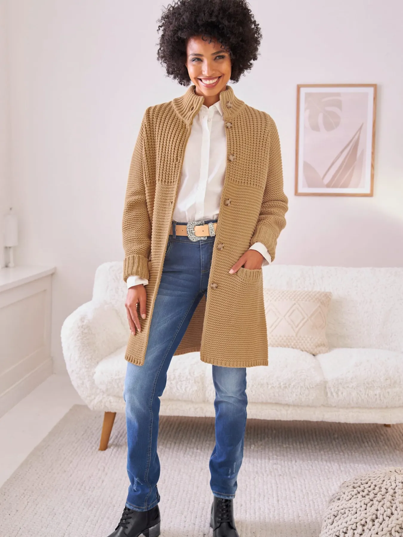 Veste en tricot 15% laine