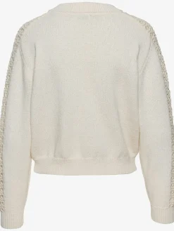 Veste en tricot ajouré encolure ronde