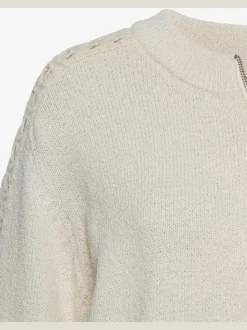 Veste en tricot ajouré encolure ronde