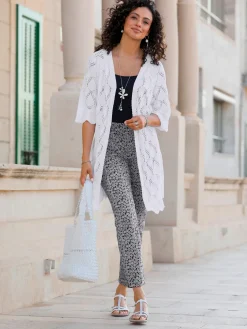 Veste en tricot ajouré motif ajouré léger