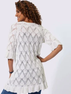 Veste en tricot ajouré motif ajouré léger