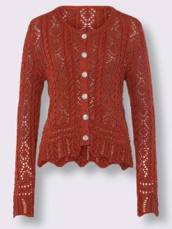 Veste en tricot ajouré motif ajouré intégral