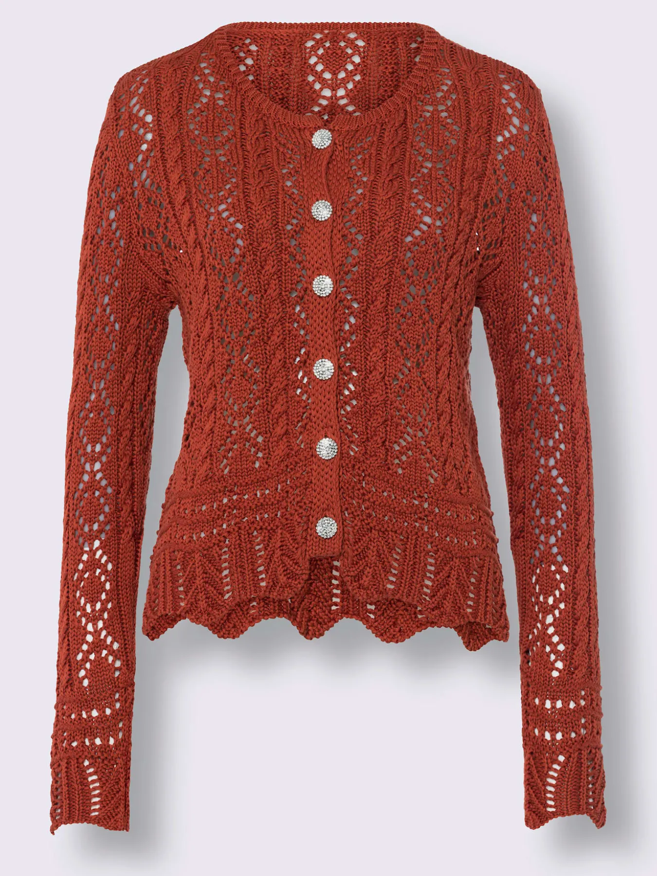 Veste en tricot ajouré motif ajouré intégral
