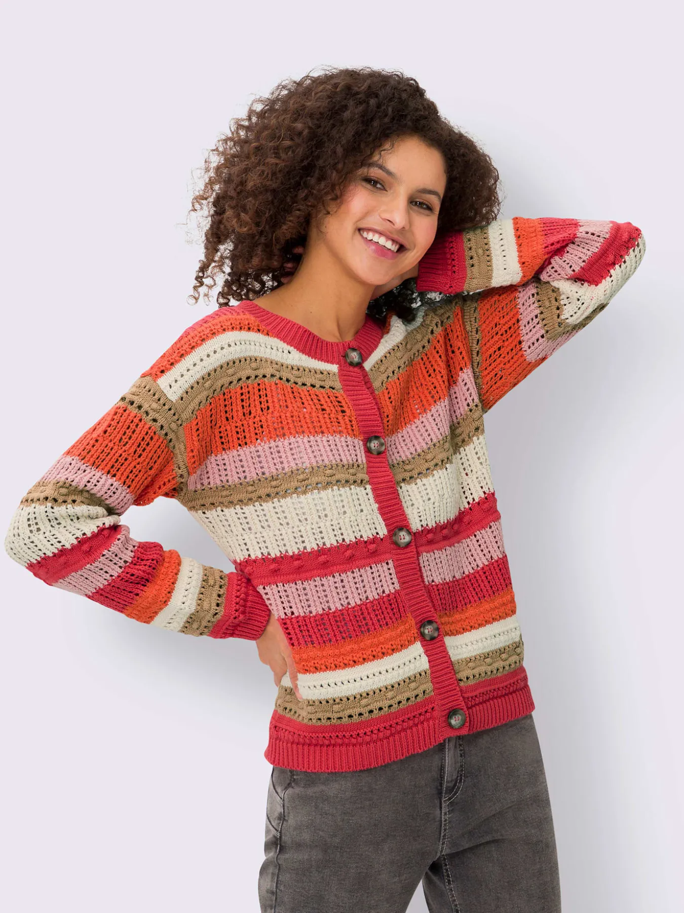 Veste en tricot ajouré pur coton