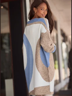 Veste en tricot aspect duo de couleurs tendance