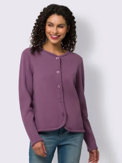 Veste en tricot bords ondulés élégants