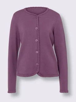 Veste en tricot bords ondulés élégants