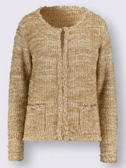 Veste en tricot boutons fantaisie dorés