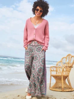Veste en tricot boutons imitation bois