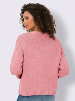 Veste en tricot boutons imitation bois