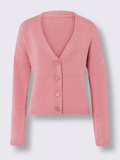 Veste en tricot boutons imitation bois