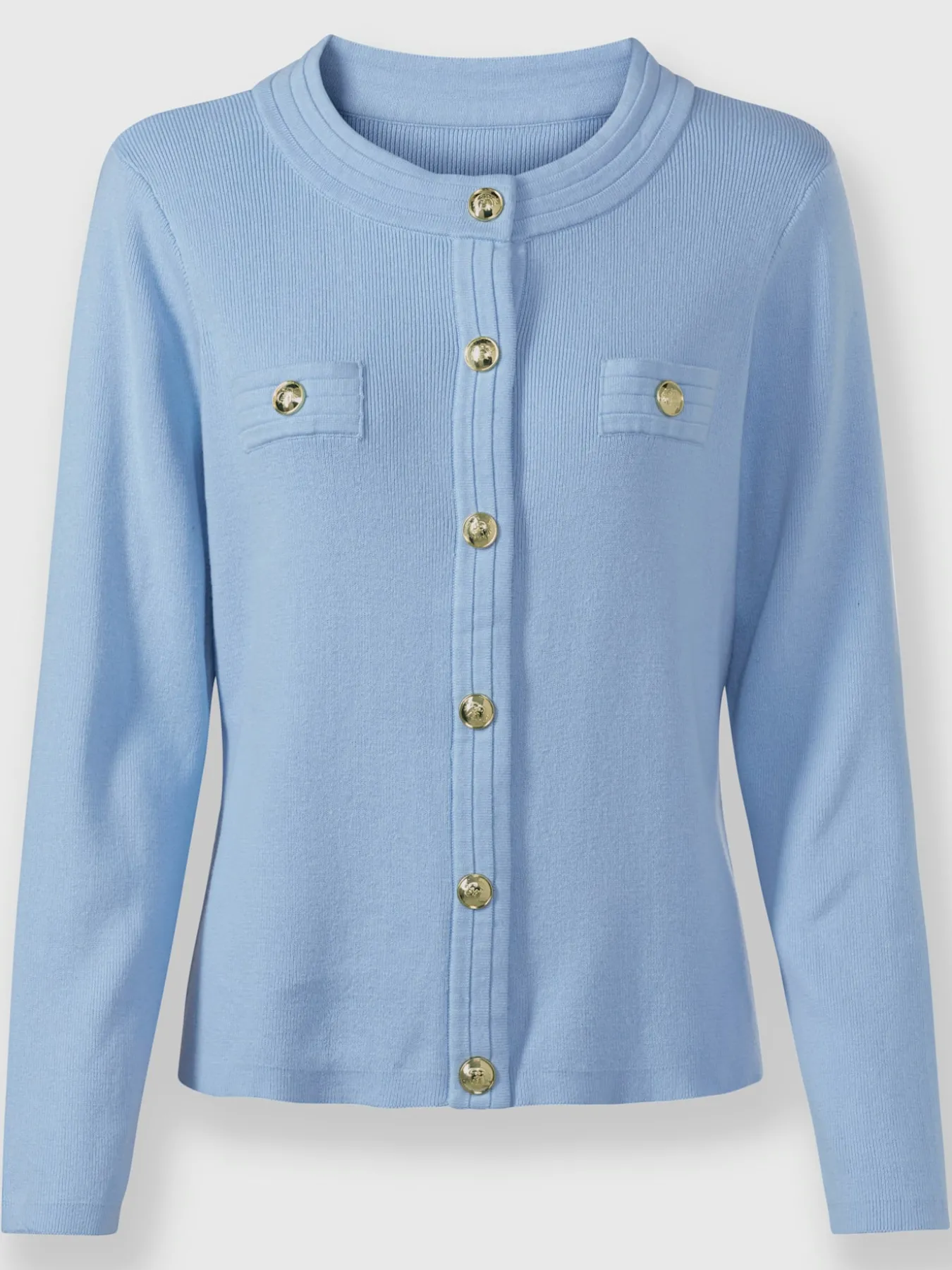 Veste en tricot boutons-pression couleur or