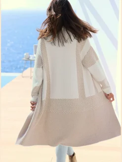Veste en tricot cardigan long décontracté